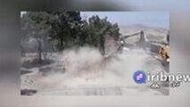 خاموش کردن پیکان آتش گرفته با لودر