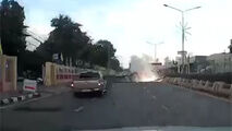 فیلم لحظه سقوط و انفجار دکل برق