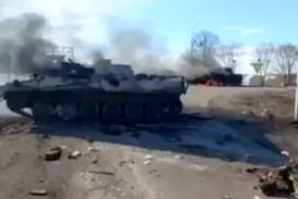 ستون تانک‌های روسیه در راه خرسون