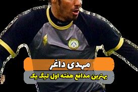 مهدی داغر؛بهترین مدافع وسط هفته اول لیگ یک 