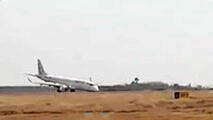  مهارت دیدنی خلبان در فرود اضطراری بدون چرخ جلو