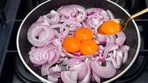 طرز تهیه غذای خوشمزه پیاز و تخم مرغ با طعم بی نظیر | آموزش آشپزی ایرانی