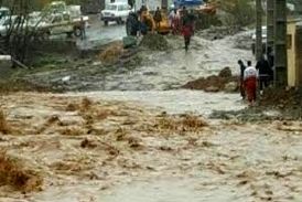 جاری شدن سیل در منطقه گردشگری تنگه واشی