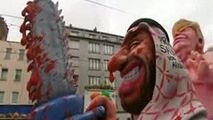 آدمک‌های ترامپ و بن سلمان در کارناوال آلمانی‌ها