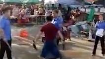 حمله قصاب با ساتور به ماموران!