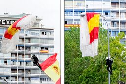 ضایع شدن چترباز ارتش اسپانیا مقابل خانواده سلطنتی