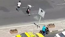 اقدام انساندوستانه یک سرباز راهنمایی و رانندگی در وسط خیابان