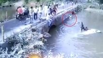 اقدام فداکارانه پدر جوان پس از سقوط خودرو به داخل رودخانه