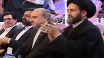  امام جمعه اردبیل در حال تشویق تیم ملی والیبال در استادیوم