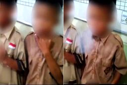تنبیه عجیب دانش آموزان سیگاری در اندونزی!