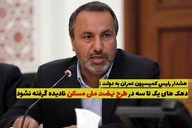 هشدار رئیس کمیسیون عمران به دولت در رابطه با طرح نهضت ملی مسکن 