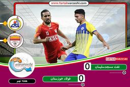 خلاصه بازی نفت مسجدسلیمان 0 - 0 فولاد خوزستان