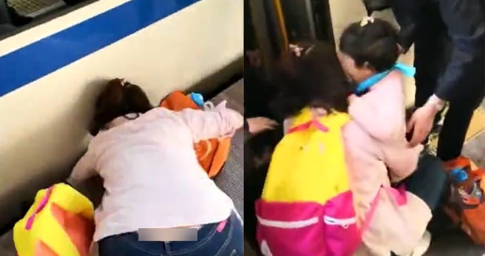سرانجام سرگرم شدن مادر با تلفن همراه در ایستگاه مترو!