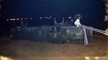 واژگونی یک اتوبوس در خراسان جنوبی بر اثر آب گرفتگی