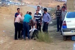 حمله وحشیانه سرنشین لندکروز به مأمور پلیس راهور