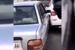 بدشانس‌ترین راننده پراید دنیا در تهران از پشت به مازراتی کوبید!