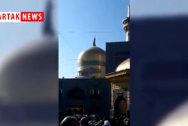پرچم گنبد مطهر امام رضا (ع) سیاه‌پوش شد 